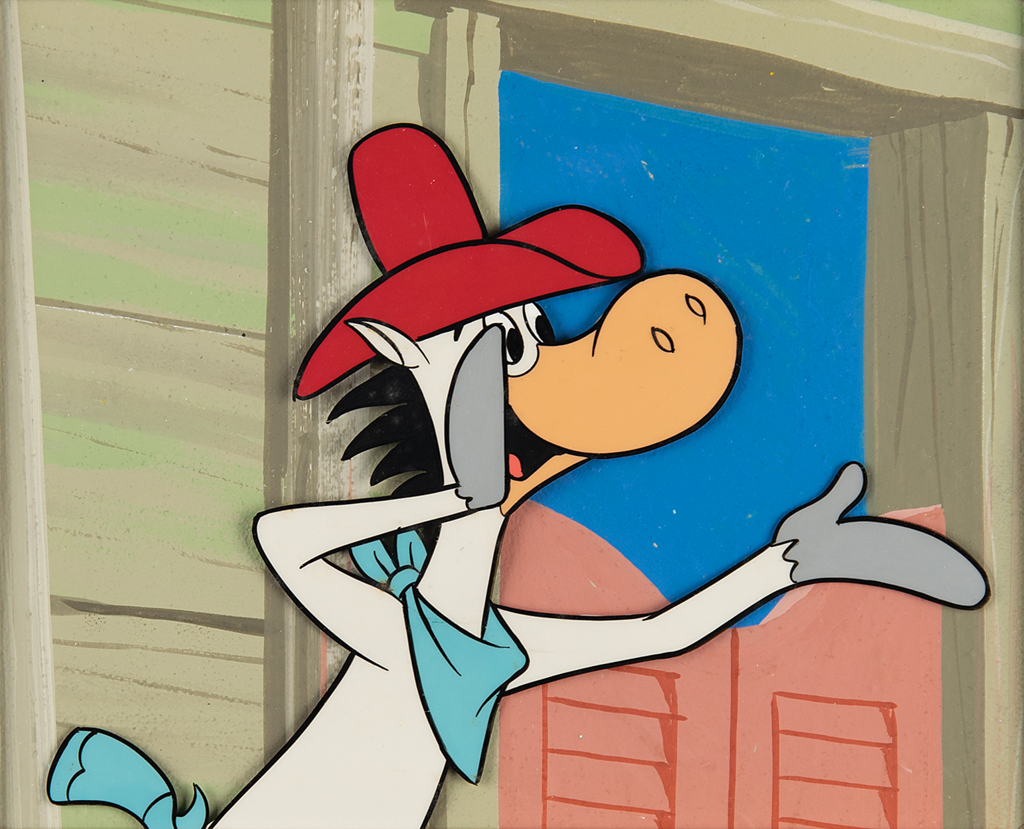 Quick Draw McGraw production cel and production background from The