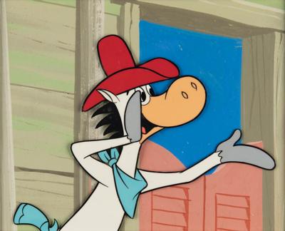 Lot #1486 Quick Draw McGraw production cel and production background from The Quick Draw McGraw Show