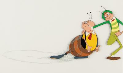 Lot #1324 Hoppity and Mr. Bumble production cel from Mr. Bug Goes to Town signed by Grim Natwick
