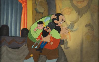 Lot #1348 Stromboli production cel and master production background from Pinocchio