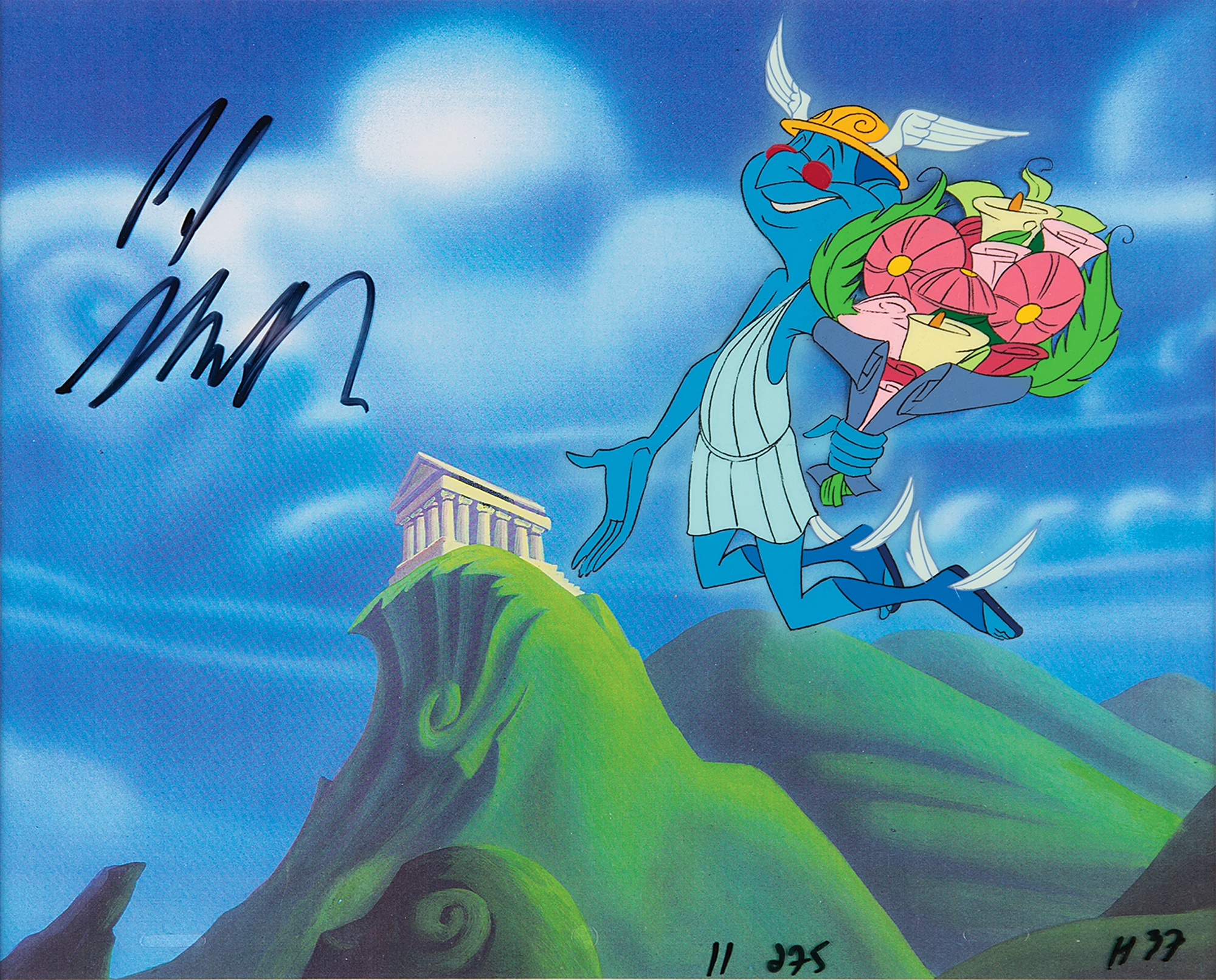 Hermes production cel from Disney's Hercules: The Animated Series signed by  Paul Shaffer | Sold for $250 | RR Auction