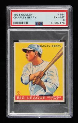 Lot #1817 1933 Goudey #184 Charley Berry PSA EX-MT 6 - Image 1