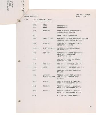Lot #91 Space Shuttle Emergency Egress Procedure Booklet