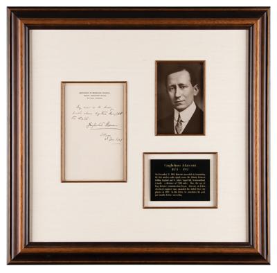 Lot #270 Guglielmo Marconi Autograph Quote Signed