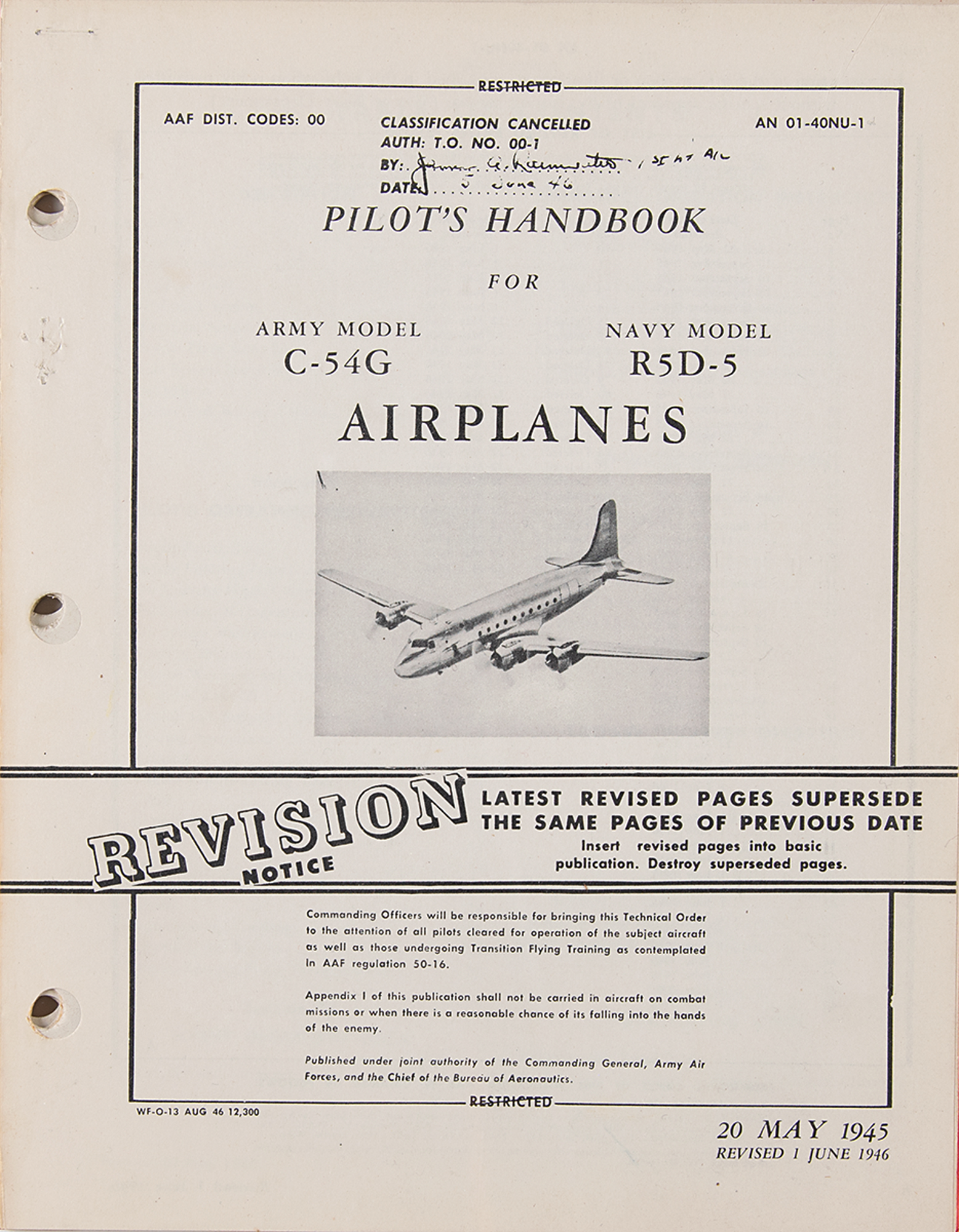 Lot #141 Douglas Skymaster: Army and Navy Pilot's Handbook