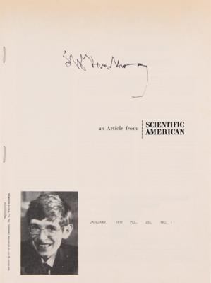 Lot #269 Stephen Hawking Signed Offprint Article