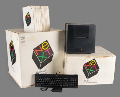 Lot #296 NeXT Computer 1988 Early Production Model with Original Monitor, Laser Printer, and Package Material