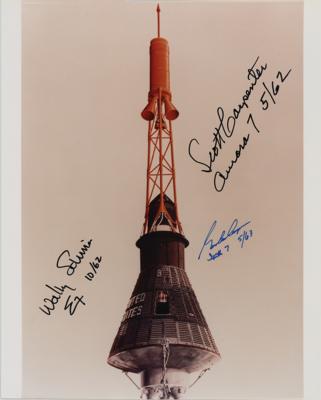 Lot #50 Mercury Astronauts: Carpenter, Cooper, and Schirra Signed Photograph