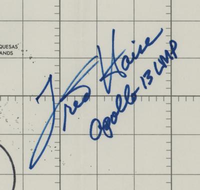 Lot #78 Fred Haise Signed Apollo 13 Earth Orbit Chart - Image 2