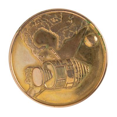 Lot #65 Apollo 1 Gold Fliteline Medallion - From the Family Collection of Apollo Astronaut Ed White II