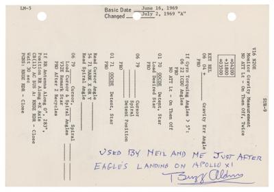 Lot #72 Buzz Aldrin's Apollo 11 Flown LM Lunar Surface Checklist Page - Image 2