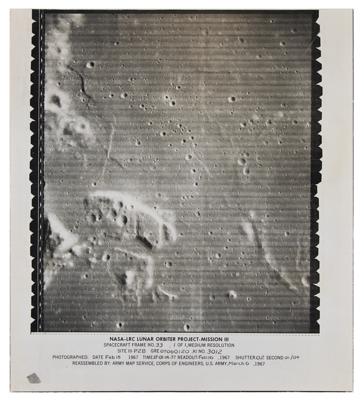 Lot #100 Lunar Orbiter III Oversized Photograph