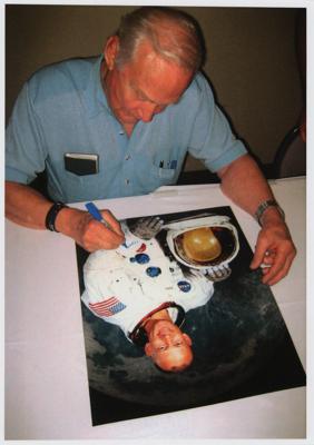 Lot #74 Buzz Aldrin Signed Oversized Photograph - Image 2