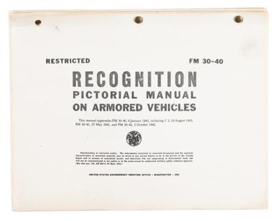 Lot #153 World War II: Recognition Pictorial Manual on Armored Vehicles
