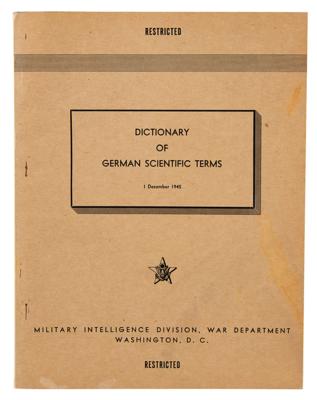 Lot #151 World War II: Dictionary of German Scientific Terms
