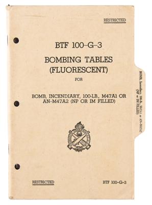 Lot #150 World War II M47 Bombing Tables Booklet
