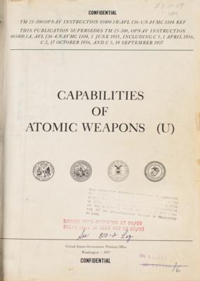 Lot #154 Atomic Weapons: Special Weapons Project Capabilities Manual (1957) - Image 2