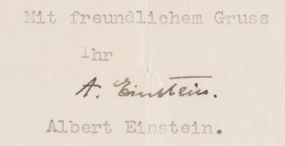 Lot #265 Albert Einstein Typed Letter Signed - Image 2