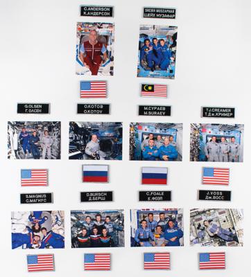 Lot #106 ISS (20) Spare Astronaut and Cosmonaut Name Tags and Flag Patches
