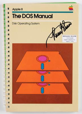Lot #302 Ron Wayne Signed Apple II DOS Manual