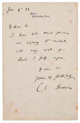 Lot #261 Charles Darwin Autograph Letter Signed