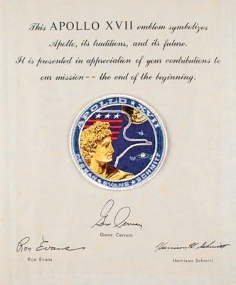 Lot #35 Apollo 17 Patch Presentation - From the Collection of Dr. Otto Berg