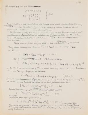 Lot #263 Albert Einstein Handwritten Scientific Manuscript