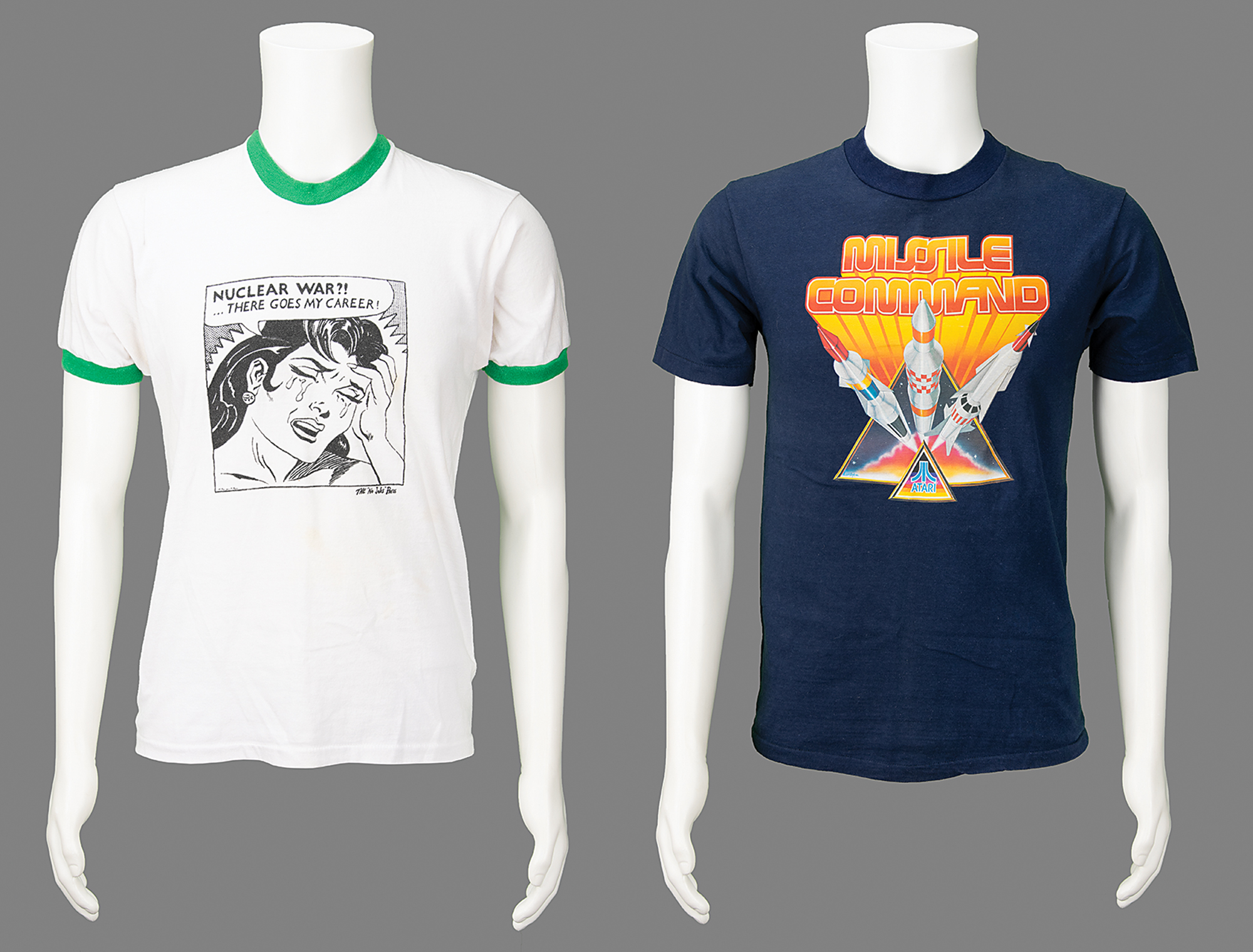 Lot #320 Atari 'Missile Command' and 'Nuclear War' T-Shirts (c. 1980) from the collection of David Sherman