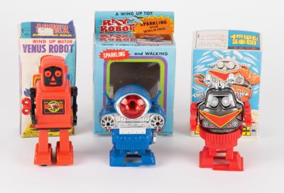 Lot #249 Vintage Lot of (3) Wind-up Robots from