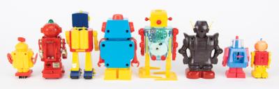 Lot #211 Vintage Lot of (8) Second Generation Battery Powered and Wind-up Toy Robots from the collection of Andres Serrano - Image 2