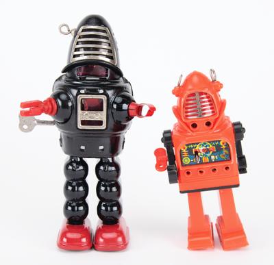 Lot #207 Vintage Lot of (2) Wind-up Robby the Robot-Inspired Toys from the collection of Andres Serrano