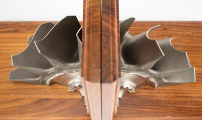 Lot #136 Aircraft Engine Turbine Bookends and Boeing 777 Signed Print - Image 5