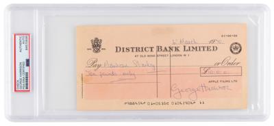 Lot #6474 George Harrison Signed Check