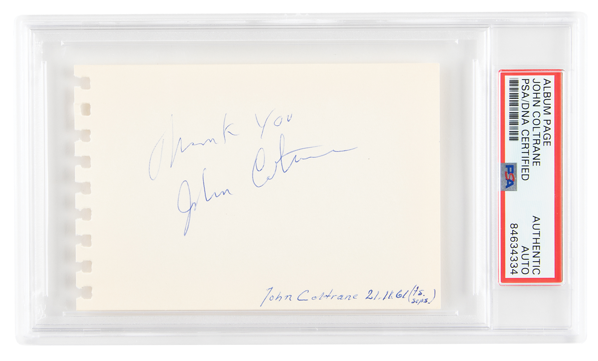 Lot #6469 John Coltrane Signature