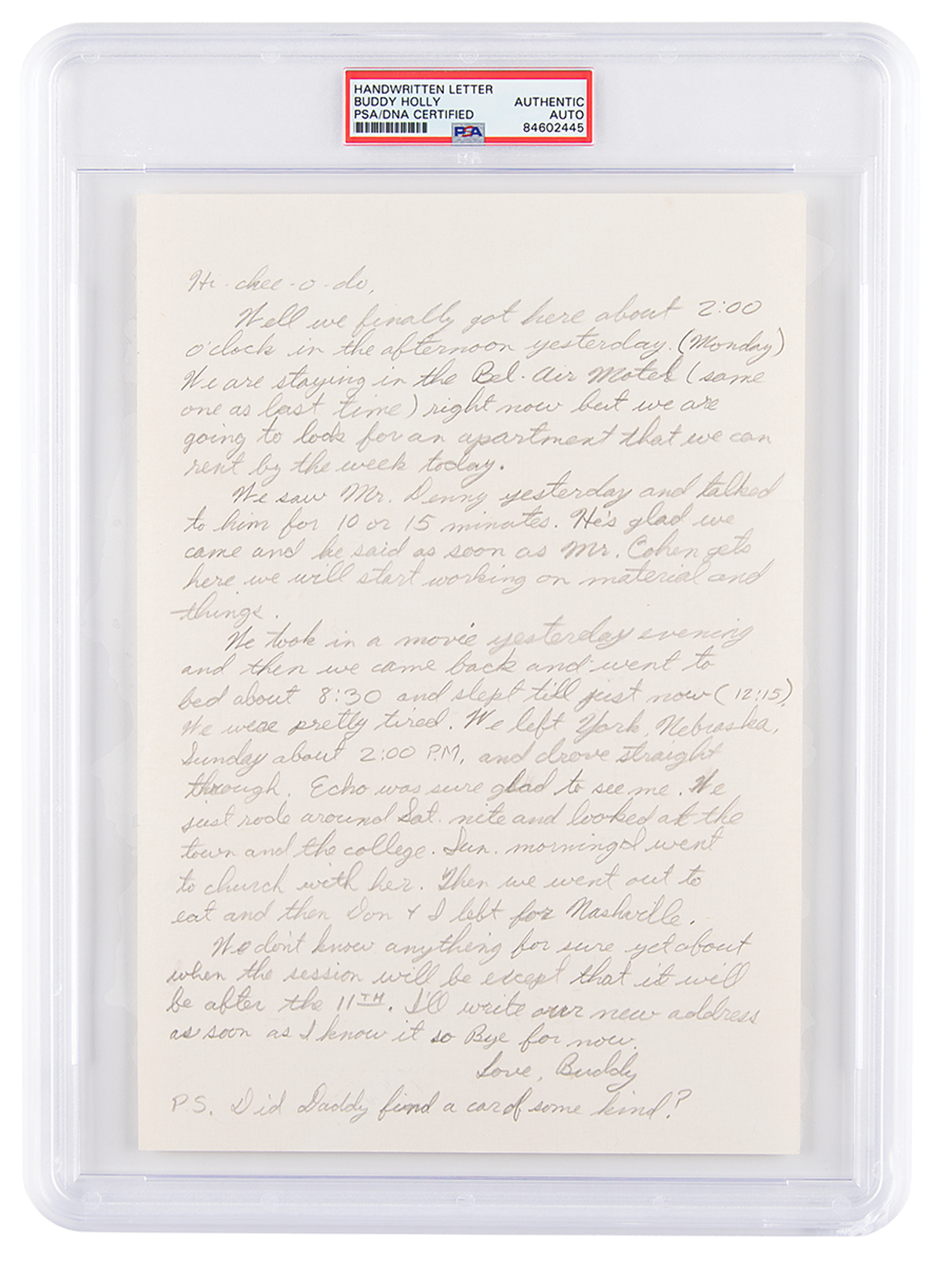 Lot #6481 Buddy Holly Autograph Letter Signed