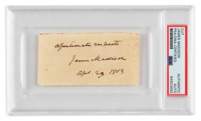 Lot #6004 James Madison Signature as President