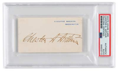 Lot #6036 Chester A. Arthur Signed Executive Mansion Card