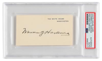 Lot #6042 Warren G. Harding Signed White House Card