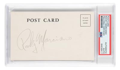 Lot #6665 Rocky Marciano Signed Promo Card