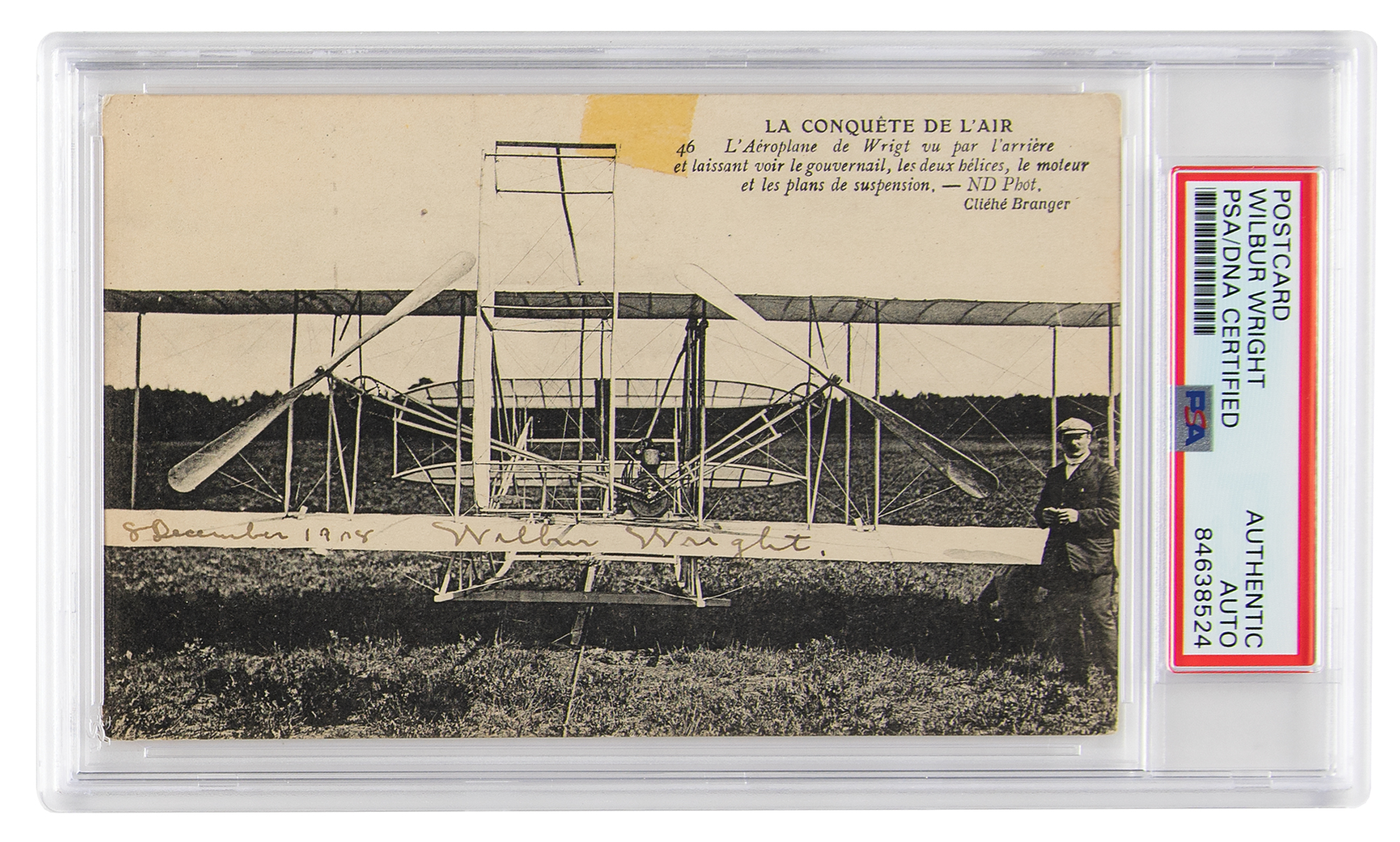 Lot #6372 Wilbur Wright Signed Photograph