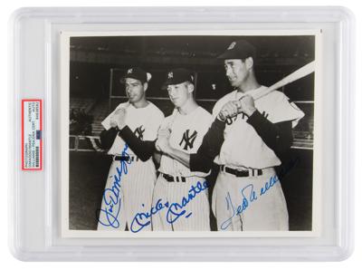 Lot #6617 Joe DiMaggio, Mickey Mantle, and Ted Williams Signed Photograph