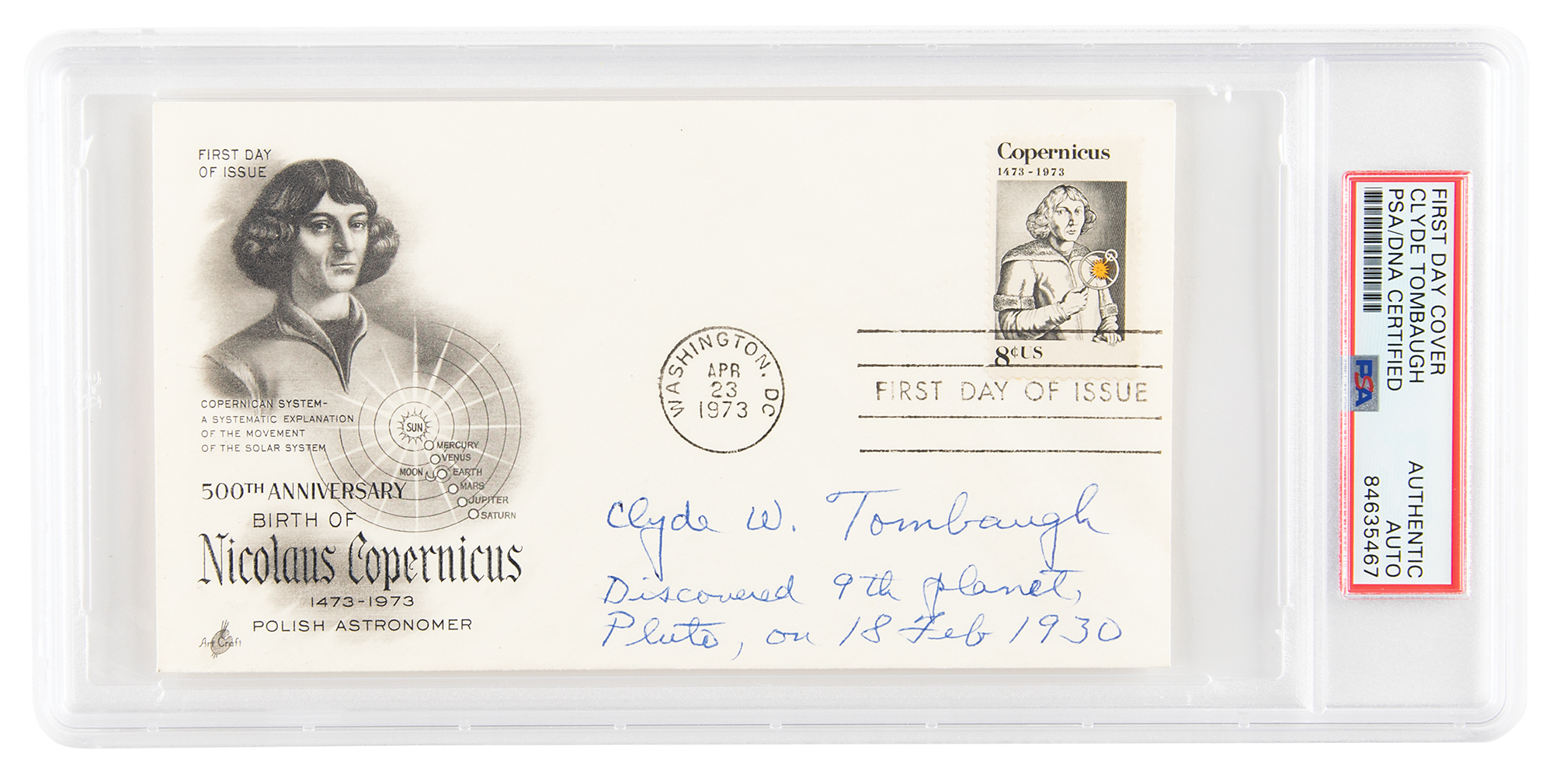 Lot #6280 Clyde W. Tombaugh Signed FDC