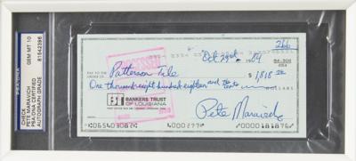 Lot #6624 'Pistol' Pete Maravich Signed Check - PSA GEM MT 10 - Image 1