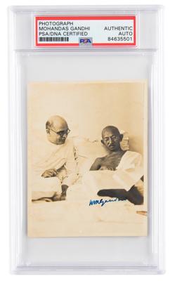 Lot #6129 Mohandas Gandhi Signed Photograph