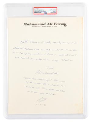 Lot #6639 Muhammad Ali Autograph Letter Signed with Boxing Ring Sketch