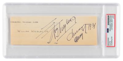 Lot #6298 William Wrigley, Jr. Signature