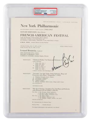 Lot #6490 Leonard Bernstein Signed Program