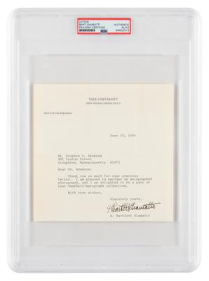 Lot #6656 Bart Giamatti Typed Letter Signed - Image 1