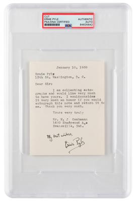 Lot #6350 Ernie Pyle Signature - Image 1