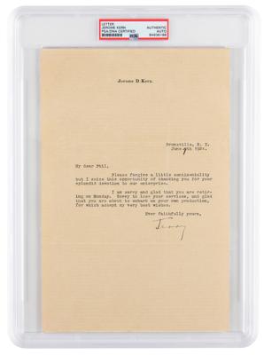 Lot #6518 Jerome Kern Typed Letter Signed